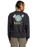 The Element Womens Swirl Flower Sweatshirt in Off Black