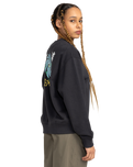 The Element Womens Swirl Flower Sweatshirt in Off Black