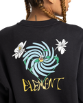 The Element Womens Swirl Flower Sweatshirt in Off Black