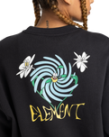 The Element Womens Swirl Flower Sweatshirt in Off Black