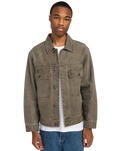 The Element Mens Trucker Canvas Jacket in Stone Gray
