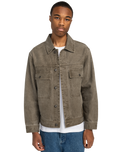 The Element Mens Trucker Canvas Jacket in Stone Gray