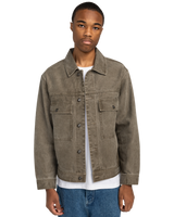 The Element Mens Trucker Canvas Jacket in Stone Gray
