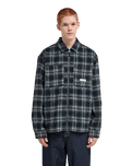 The Element Mens Fuzzy Check Jacket in Brushed Plaid Dark Slate