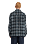 The Element Mens Fuzzy Check Jacket in Brushed Plaid Dark Slate