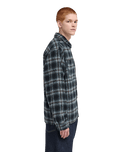The Element Mens Fuzzy Check Jacket in Brushed Plaid Dark Slate