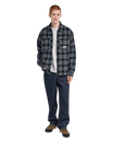 The Element Mens Fuzzy Check Jacket in Brushed Plaid Dark Slate