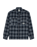 The Element Mens Fuzzy Check Jacket in Brushed Plaid Dark Slate