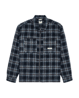 The Element Mens Fuzzy Check Jacket in Brushed Plaid Dark Slate
