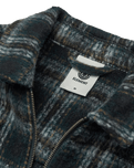 The Element Mens Fuzzy Check Jacket in Brushed Plaid Dark Slate