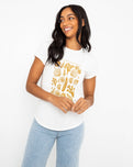 The Born by the Sea Womens Shells T-Shirt in Stone Wash White