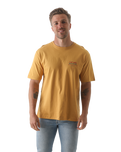 The Salt Water Seeker Mens Rodeo Diner T-Shirt in Faded Mustard