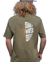 The Salt Water Seeker Mens Demiray T-Shirt in Faded Khaki