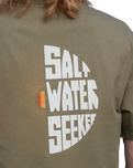 The Salt Water Seeker Mens Demiray T-Shirt in Faded Khaki