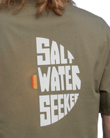 The Salt Water Seeker Mens Demiray T-Shirt in Faded Khaki