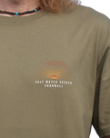 The Salt Water Seeker Mens Demiray T-Shirt in Faded Khaki