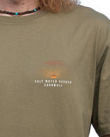 The Salt Water Seeker Mens Demiray T-Shirt in Faded Khaki