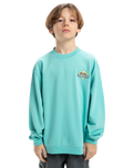 The Quiksilver Boys Boys Spin Cycle Crew Sweatshirt in Aqua Sky