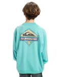 The Quiksilver Boys Boys Spin Cycle Crew Sweatshirt in Aqua Sky