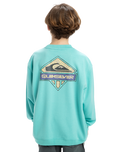 The Quiksilver Boys Boys Spin Cycle Crew Sweatshirt in Aqua Sky