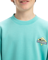 The Quiksilver Boys Boys Spin Cycle Crew Sweatshirt in Aqua Sky