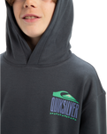 The Quiksilver Boys Boys Apog Heritage Hoodie in Iron Gate