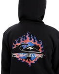 Boys Graphic Zip Hoodie in Black