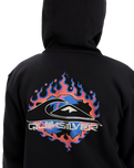 Boys Graphic Zip Hoodie in Black