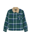 The Quiksilver Boys Boys Sherpa Harrington Jacket in Dark Denim Harrington Check