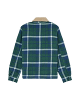 The Quiksilver Boys Boys Sherpa Harrington Jacket in Dark Denim Harrington Check