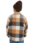 The Quiksilver Boys Boys DNA Sherpa Harrington Jacket in Almond Sherpa Harrington