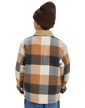 The Quiksilver Boys Boys DNA Sherpa Harrington Jacket in Almond Sherpa Harrington