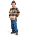 The Quiksilver Boys Boys DNA Sherpa Harrington Jacket in Almond Sherpa Harrington