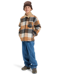 The Quiksilver Boys Boys DNA Sherpa Harrington Jacket in Almond Sherpa Harrington