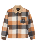 The Quiksilver Boys Boys DNA Sherpa Harrington Jacket in Almond Sherpa Harrington