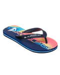Boys Molokai Art 26 Flip Flops in Monaco Blue