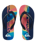 Boys Molokai Art 26 Flip Flops in Monaco Blue