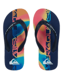 Boys Molokai Art 26 Flip Flops in Monaco Blue