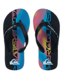 Boys Molokai Art 26 Flip Flops in Black, Black & Pink