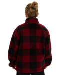 The Quiksilver Boys Boys Mercury Woodlands Sherpa Fleece Jacket in Woodlands Biking Red