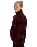 The Quiksilver Boys Boys Mercury Woodlands Sherpa Fleece Jacket in Woodlands Biking Red