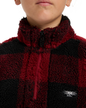 The Quiksilver Boys Boys Mercury Woodlands Sherpa Fleece Jacket in Woodlands Biking Red