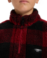 The Quiksilver Boys Boys Mercury Woodlands Sherpa Fleece Jacket in Woodlands Biking Red