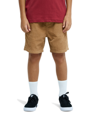 The Quiksilver Boys Boys Taxer Cord Walkshorts in Tobacco Brown