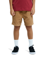 The Quiksilver Boys Boys Taxer Cord Walkshorts in Tobacco Brown