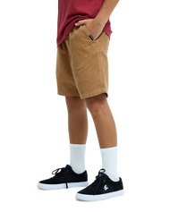 The Quiksilver Boys Boys Taxer Cord Walkshorts in Tobacco Brown