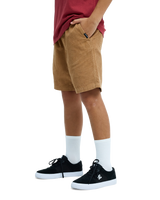 The Quiksilver Boys Boys Taxer Cord Walkshorts in Tobacco Brown