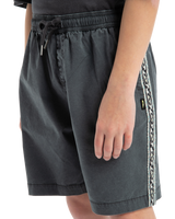 The Quiksilver Boys Boys Taxer Global Heat Walkshorts in Dark Shadow