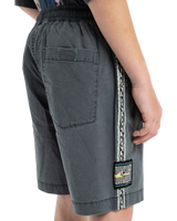 The Quiksilver Boys Boys Taxer Global Heat Walkshorts in Dark Shadow