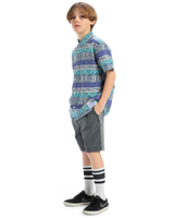 The Quiksilver Boys Boys Taxer Global Heat Walkshorts in Dark Shadow